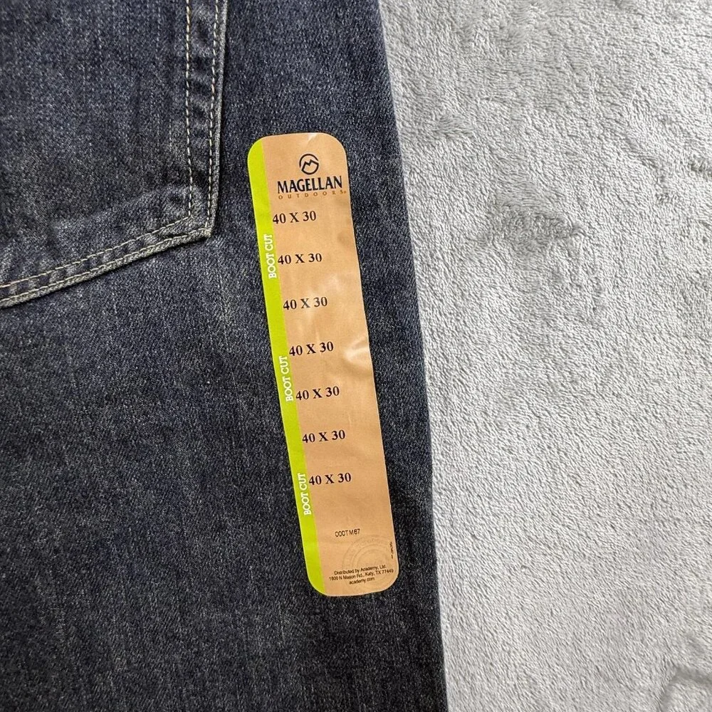 Magellan Jeans Mens 40x30 Blue Boot Cut Denim Straight Leg Cotton Pants Outdoor - Picture 9 of 14
